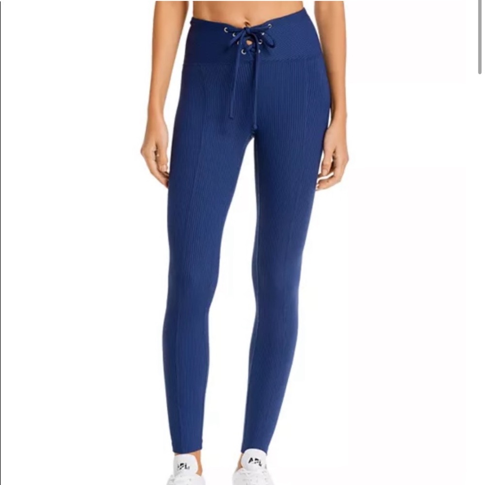 Year of Ours Blue Lace-Up Leggings